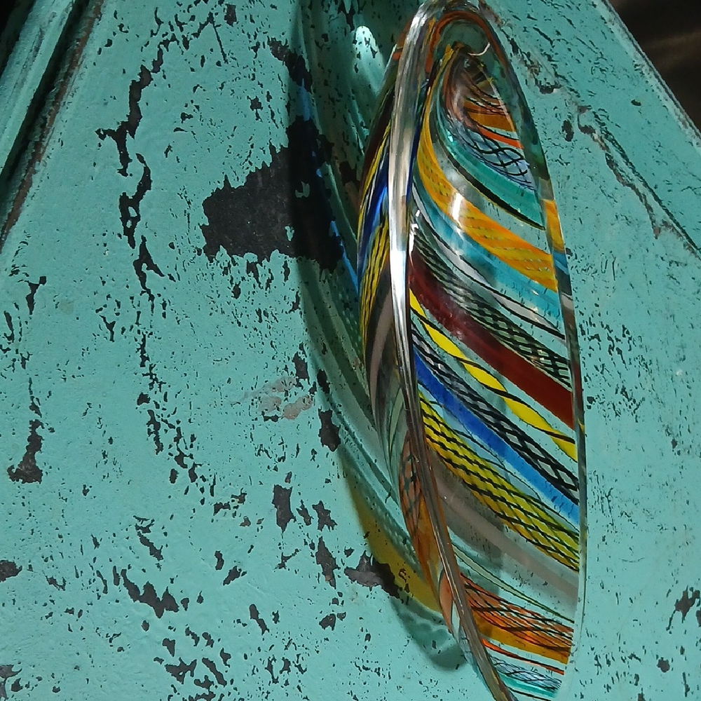 SEGUSO RAINBOW CIRCUS HAND BLOWN ART GLASS CENTERPIECE